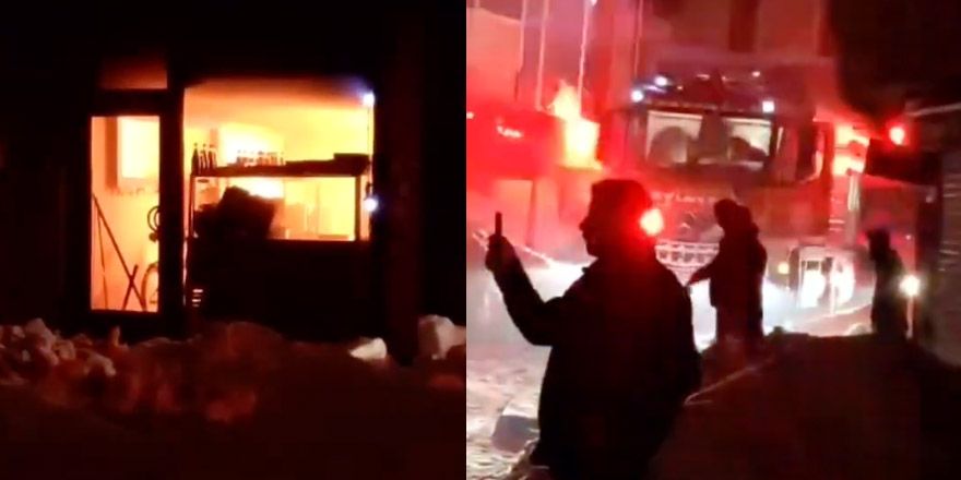 Yüksekova'da bir iş yerinde yangın çıktı