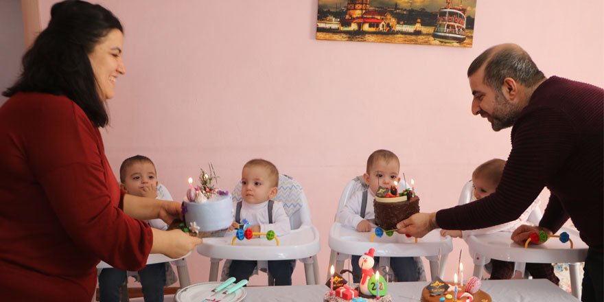 Baklavacı Fuat Usta'dan Yüksekova'nın dördüzlerine doğum günü sürprizi
